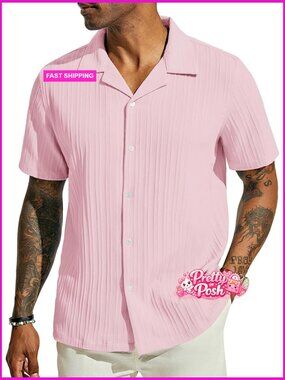 Men's Wrinkle-Resistant Short Sleeve Button Down Shirt